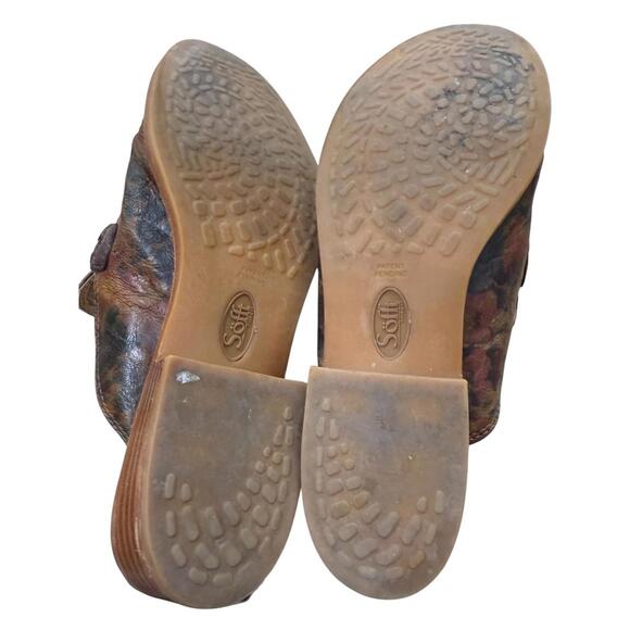 Sofft Womens Nels Taupe Floral Leather Slip On Loafer Mules Shoes Size 7 - Picture 6 of 6